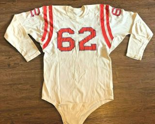 Vintage 1960s Youngstown State Penguins Ysu Game Football Jersey Worn 62