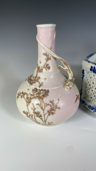 4 Antique Japanese Porcelain Pottery Vases Satsuma Hirado Seto 3