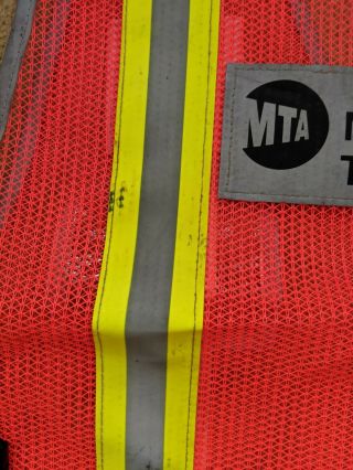 MTA NYC Metro Transit Authority 2007 - 2008 Reflective Work Vest Obsolete Rare 2
