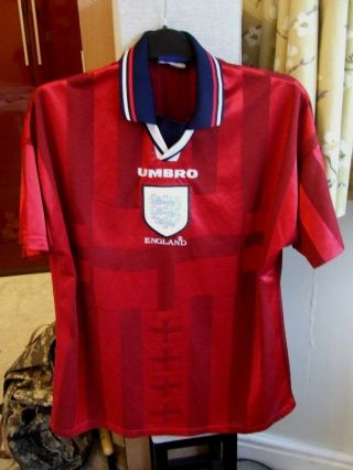 Rare Vintage England 1997/99 Away Football Shirt Umbro - Size Xxl