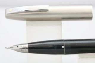Vintage Sheaffer Imperial Ii Deluxe Black/steel Td Medium Fountain Pen