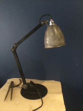 Vintage Memlite Industrial Angle Poise Table/wall Lamp.  2 Arm Rewired 3 Core