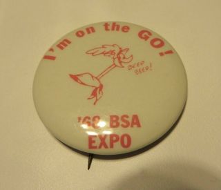 Vintage - 1968 Bsa Boy Scout Expo Pinback Button - - - Road Runner " Beep - Beep "