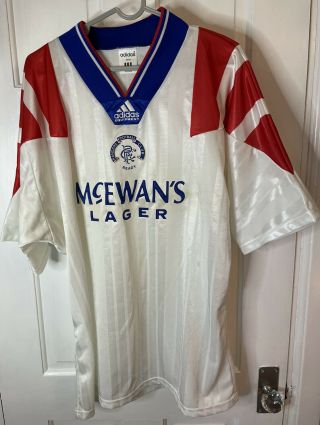 Glasgow Rangers 1992/93 Vintage Football Shirt Adults 42 - 44 Xl Adidas