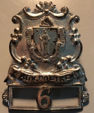 Vintage Commonwealth Of Massachusetts State Police Hat Badge Obsolete