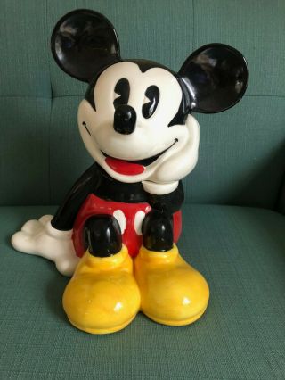 Vintage 1980s Treasure Craft Mickey Mouse Ceramic Cookie Jar - No Chips