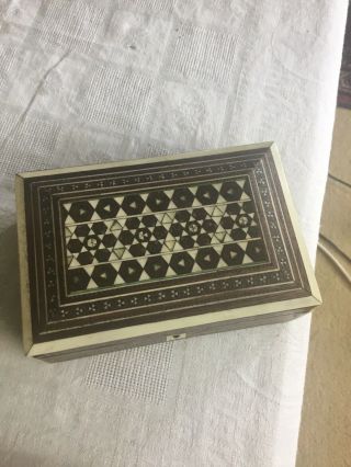 Antique Anglo Indian Inlaid Vizagapatam Sadeliware Box 6x4”