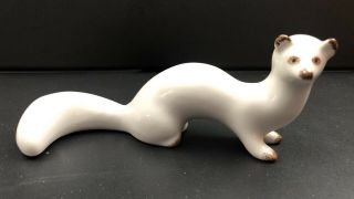 Soviet Russian Porcelain Polar White Weasel Ferret Laska Figurine - Vintage