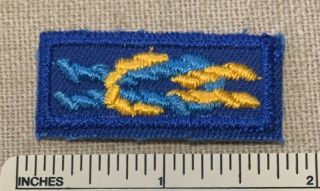 Vintage Cub Scouter Award Square Knot Badge Patch Yellow Blue Uniform Trained Pb