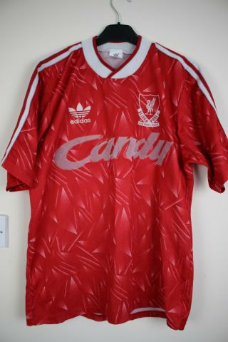 Liverpool 1989/91 Home Football Shirt Vintage Addidas Candy Size 38 - 40