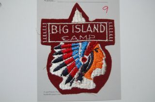 Boy Scout Camp Big Island Burgundy Felt Camp Patch 9