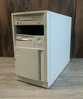 Vintage Computer Pc Pentium Mmx 200 Read Powers On No Hd