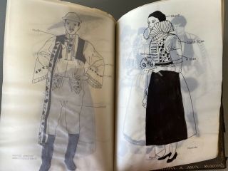 Vintage Pratt Institute Fashion Design Student Notebook Project Art Drawing