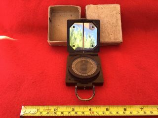 Vintage Ww2 Magnetic Marching Compass.  Crows Foot Marked.  Maker Marked.