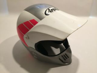 Vintage Arai Mx - Pro Motocross Motorcycle Helmet 1987 1988 Erapink/silver Snell