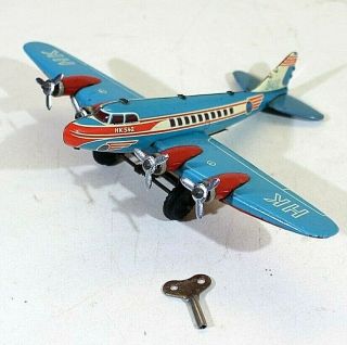 Huki Hk542 Passenger Plane Tin Wind.  Up,  Vintage 1950 