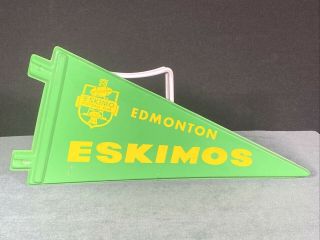 Vintage Cfl Edmonton Eskimos Rare Canadian Football Pennant Molded Plastic