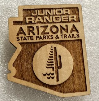 Wooden Junior Jr Park Ranger Badge Pin - Arizona State Parks And Trails