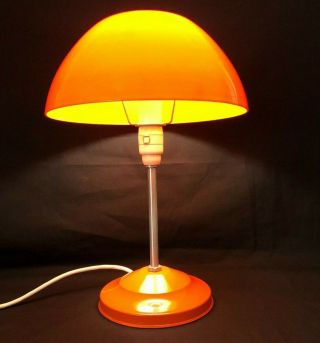Vintage Orange Mushroom Lamp Decor Australian Retro Mid Century Plastic Light