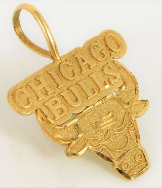 Vtg Nba Designer Signed Ma Michael Anthony 14k Yellow Gold Chicago Bulls Pendant