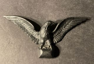 Vintage Black Cast Iron Metal American Eagle Small Wall Plaque Mount - Patriotic