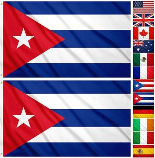 2 Pack Cuba Flags 3x5 Foot Outdoor Cuban Flag Banner With Brass Grommets