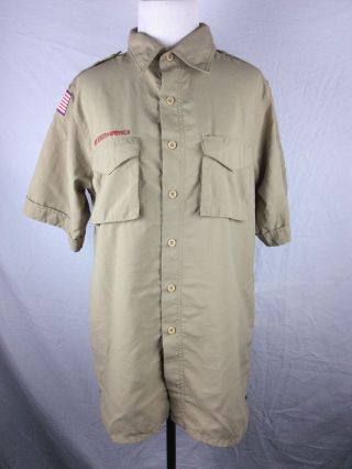 Boy Scout Bsa Uniform Shirt Adult Small S 100 Supplex Nylon Ss No Patches