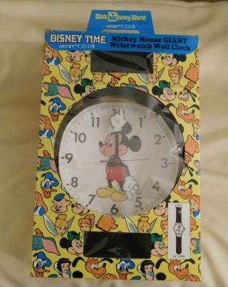 Disney Time Welby By Elgin Giant Mickey Mouse Wristwatch Wall Clock No.  6788 (nib