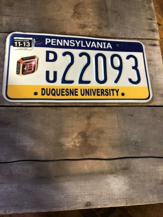 Duquesne University Dukes Expired Alumni License Plate Issued In Pa Style A