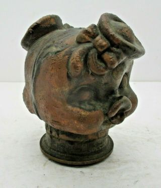 Vintage Bronze Baby Duck Head Toy Rubber Face Mold " My Toy 1934 " Two Sided