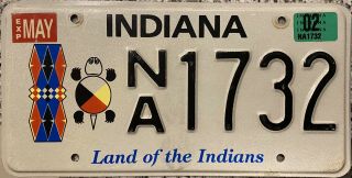 2002 Indiana Land Of Indians License Plate
