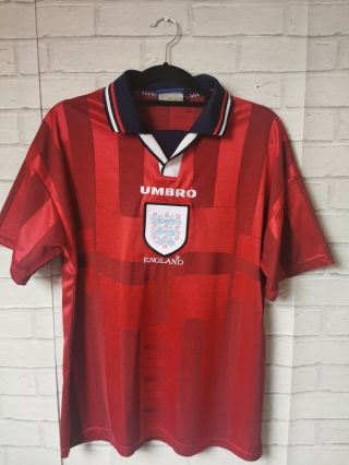 England 1997 - 1999 Away Umbro Vintage Football Shirt Adult Medium - Vgc