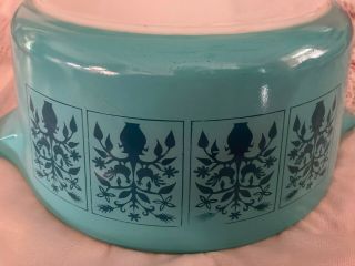 Rare Vintage Pyrex Saxony Tree Of Life 475 B 2.  5 Qt With Lid 2