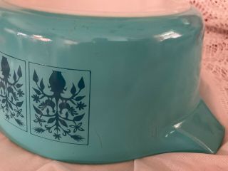 Rare Vintage Pyrex Saxony Tree Of Life 475 B 2.  5 Qt With Lid 3