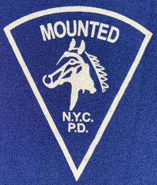 Nypd York City Police T - Shirt Sz Xl Mounted Unit Queens Finest Nyc