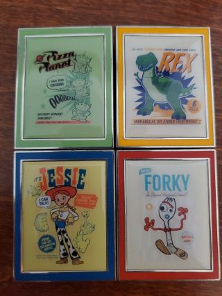 4 Disney Pins Toy Story 4 Mystery Set Poster Pin Jessie,  Rex,  Forky,  Pizza Plnet