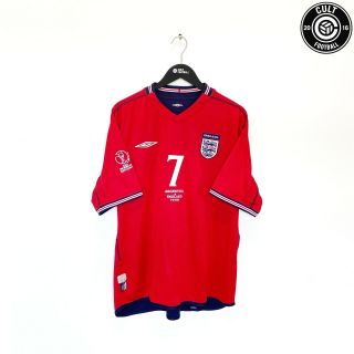 2002 Wc Beckham 7 England Vintage Umbro Away Football Shirt (l) Argentina