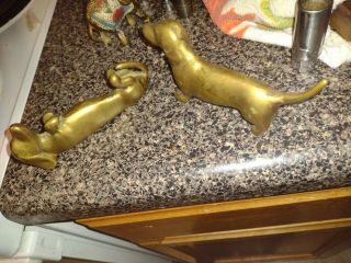 Vintage Brass Dachshund Weiner Dog Figure Ring Holder/paperweight