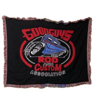 Vintage Good Guys Rod & Custom Association Throw Blanket Hot Rod Car Show