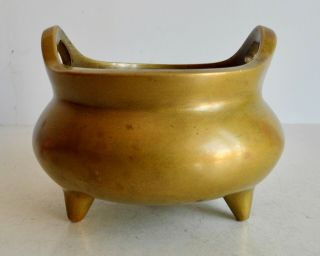 Fine Old Chinese Bronze Tripod Censer - Seal Mark On Base - Info Most Welcome