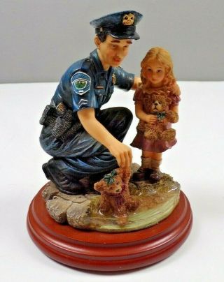 Vtg 1997 Vanmark Blue Hats Of Bravery Teddy’s Rescue Pe88803 Figurine Policeman