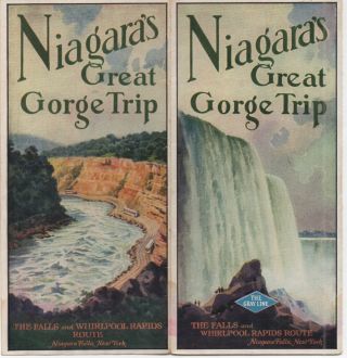 1930 Cartographic Pictorial Brochure / Map Of Niagara Falls Great Gorge Trip