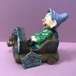 Disney Traditions Jim Shore Snow White Dwarf Dopey in Mine Train Car Figurine 3