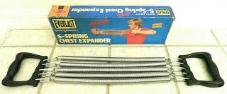 Extra Heavy 5 - Spring Action Chest Expander Vintage Everlast 1970s Exercise Iob