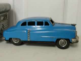 VINTAGE JAPANESE TIN FRICTION CAR 1950 ' s CHEVY WITH TRAVEL TRAILER 2