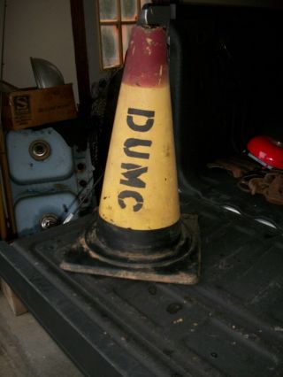 Vintage 18” Safe - T Traffic Cone Road Marker Heavy Rubber.  1950 