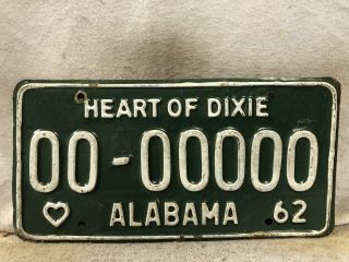 Vintage 1962 Alabama Sample License Plate