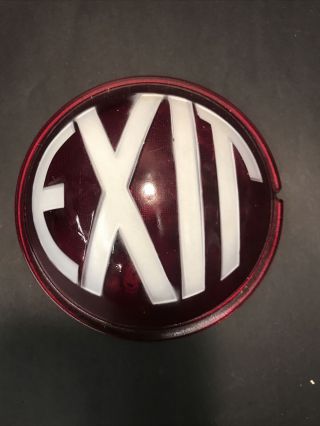 Exit Red Globe Vintage Ruby Red Light In Great Shape Almost Nos