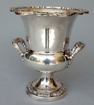 Vintage Poole Silver Plated Champagne Bucket Handled Urn Wine Chiller Vase