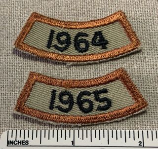 2 Vintage 1964 - 65 Boy Scout Camp Segment Year Patches Curtis S.  Read Reservation